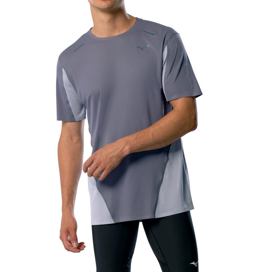 Mizuno Tech Light Dryaeroflow Short Sleeve Tee Odyssey Gray